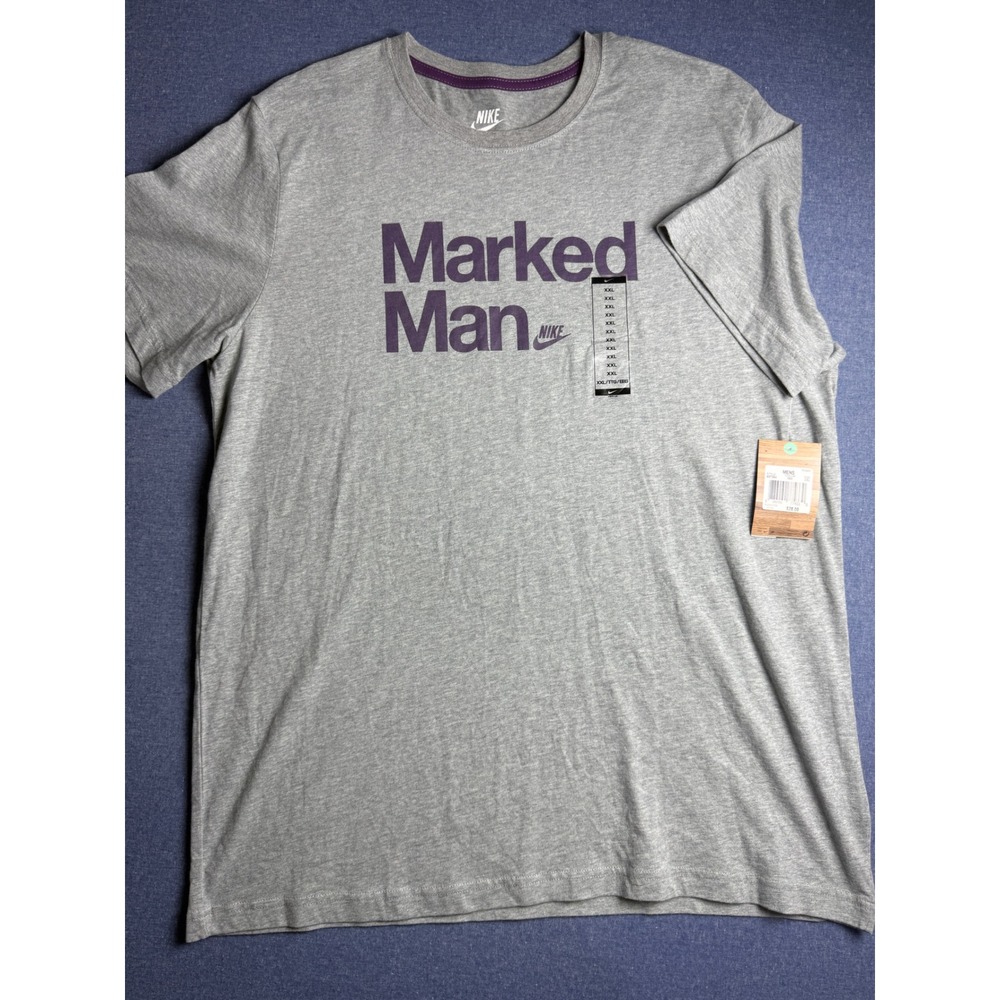 Nike Sportswear Marked Man Training Tee Grey Purple 437384-063 Mens XXL NWT